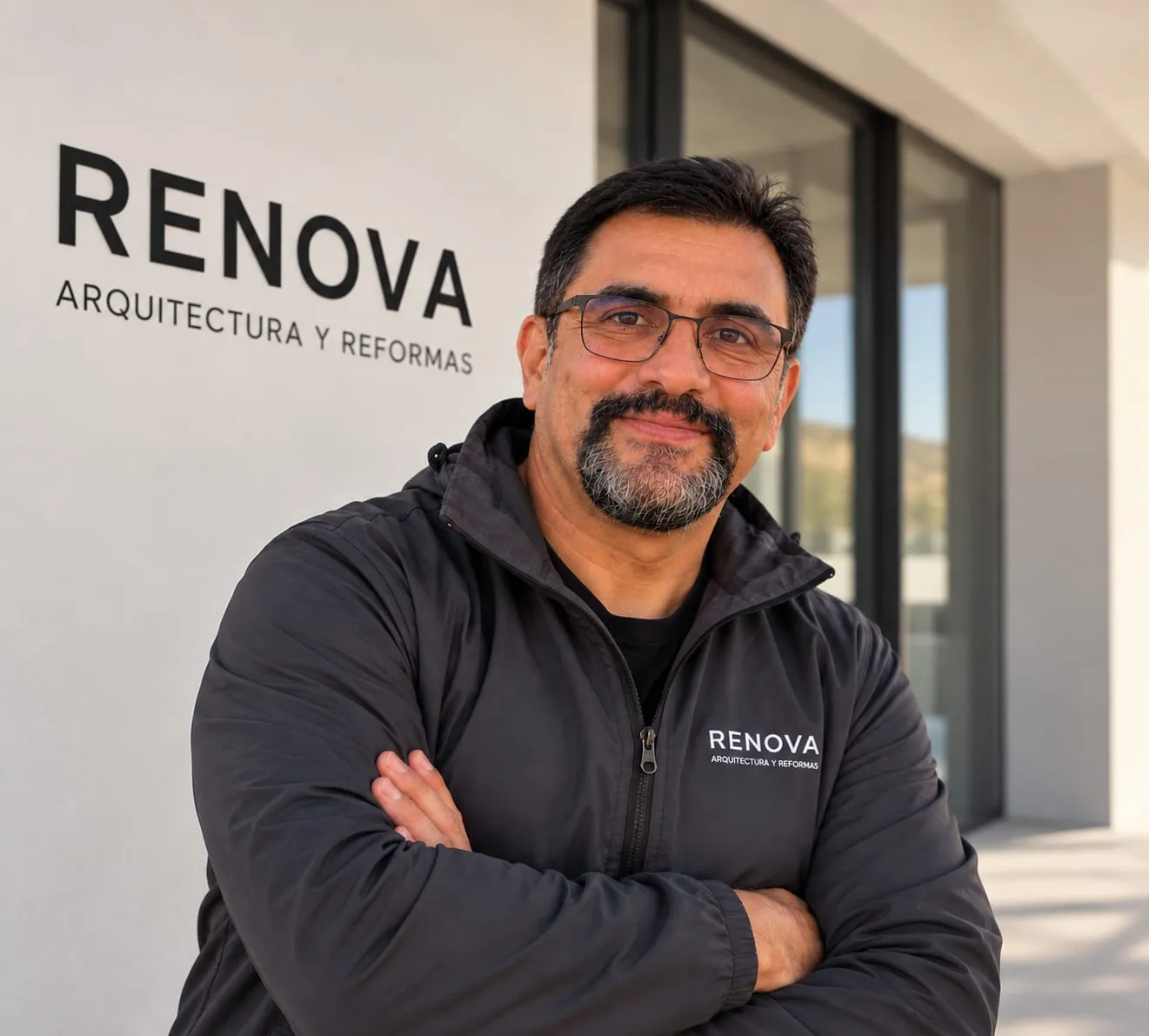 Sami Bidar, Arquitecto Técnico, frente a la oficina de Renova